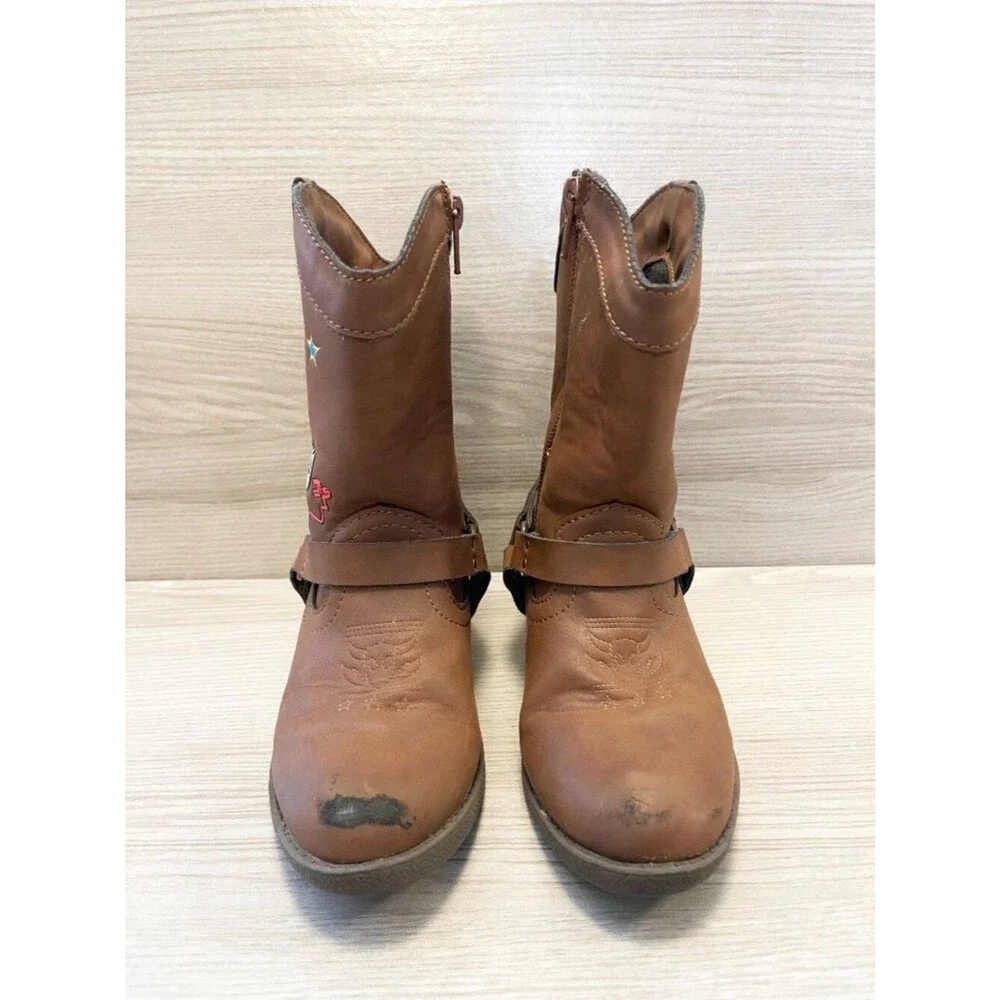 Disney Pixar Toy Story Woody & Forky Kids Cowboy Boots Brown Size 11 Western Zip